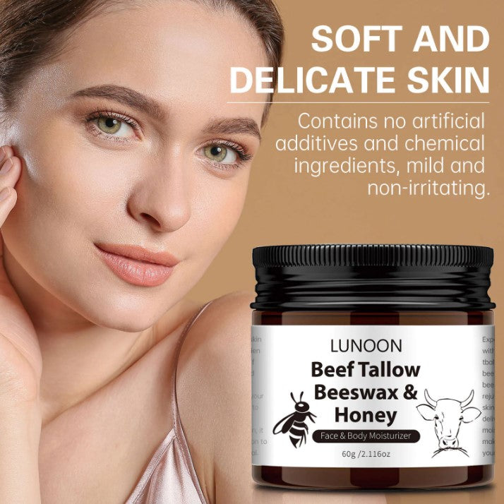 Butter Honey & Tallow Moisturizing Cream - Natural Deep Hydration for Dry Skin | Nourishing Face & Body Cream with Tallow, Honey & Butter